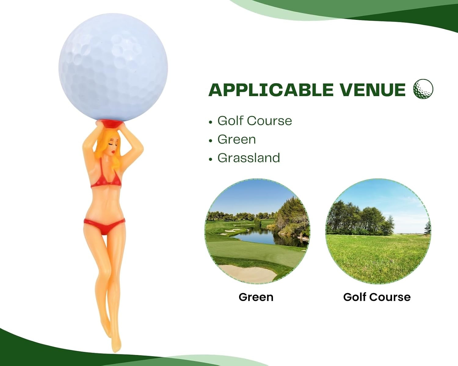 Funny Golf Tees Cool Golf Accessories for Men, 6 Pcs, 3-Inch, with Compact Carring Case, Golfing Gag Gifts