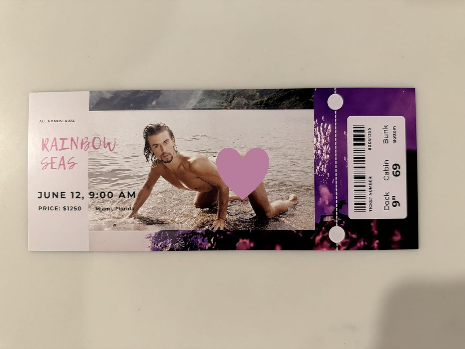 Gay Cruise Prank Package with Tickets