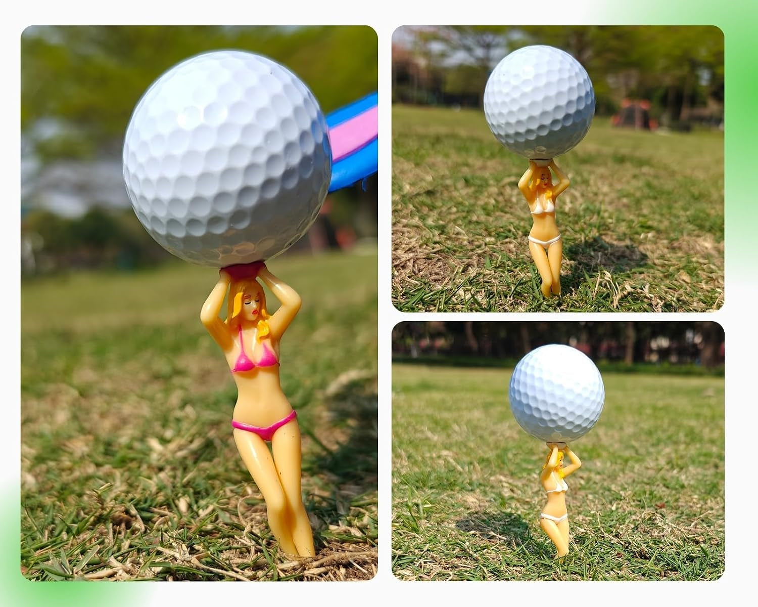 Funny Golf Tees Cool Golf Accessories for Men, 6 Pcs, 3-Inch, with Compact Carring Case, Golfing Gag Gifts