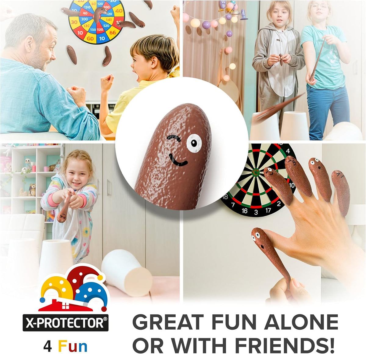 Rubber Poop Slingshot - 12 PCS Pack Flying Finger Slingshot