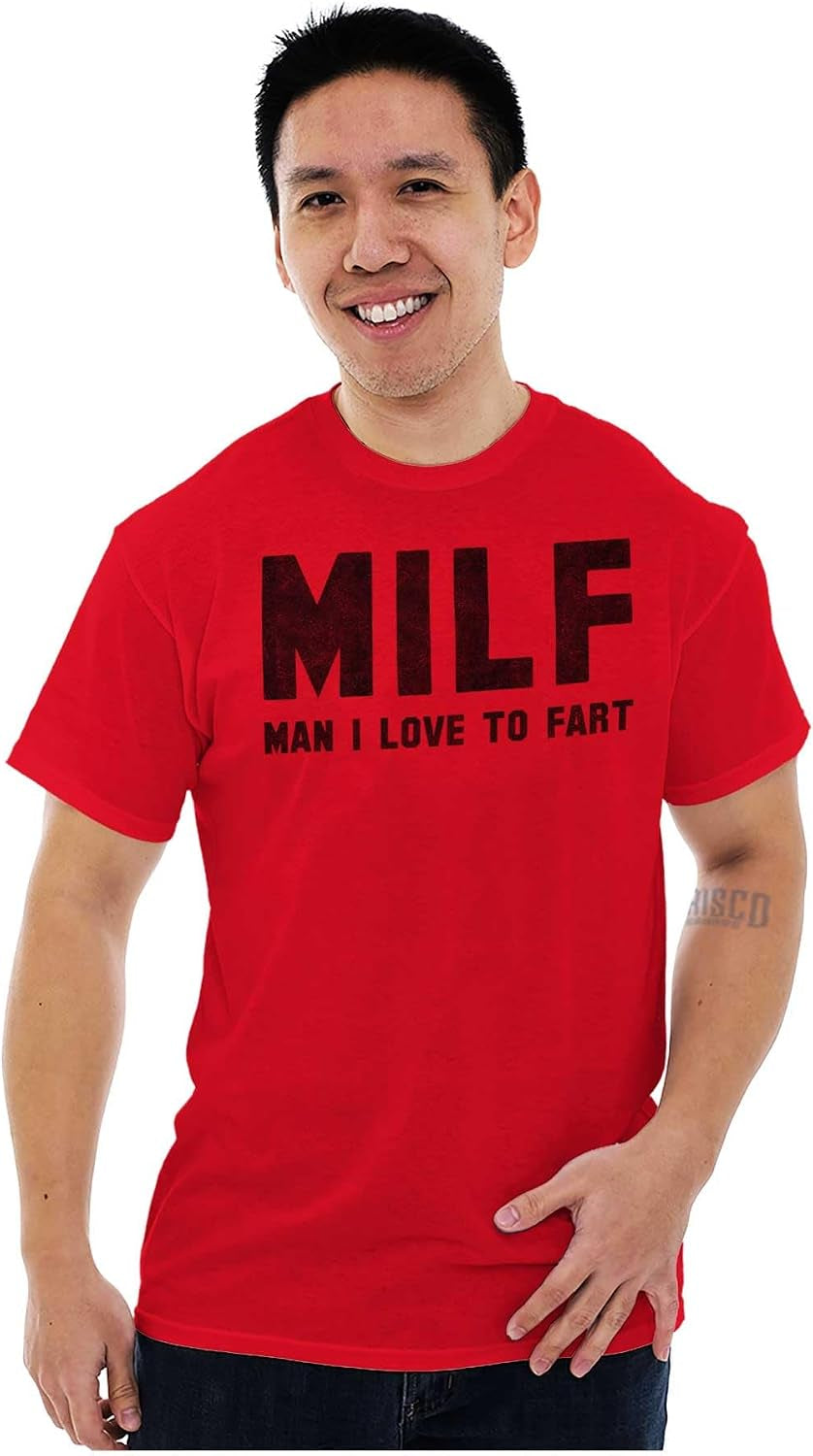 Milf Love Fart Sarcastic Rude Gym Mens Graphic T Shirt Tees