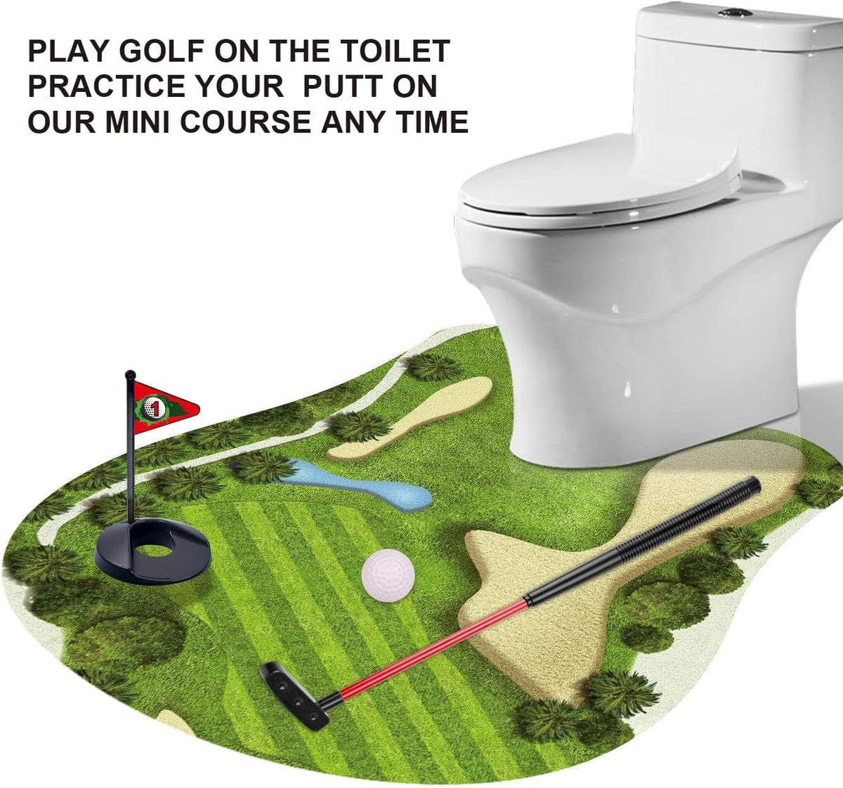 Toilet Golf Gag Gifts for Men, White Elephant Gifts for Adults
