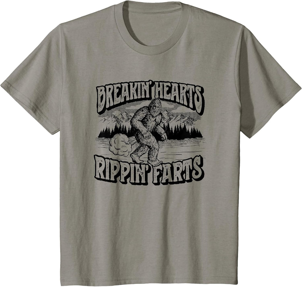 Breaking Hearts, Rippin' Farts Funny Sasquatch Bigfoot 80S T-Shirt