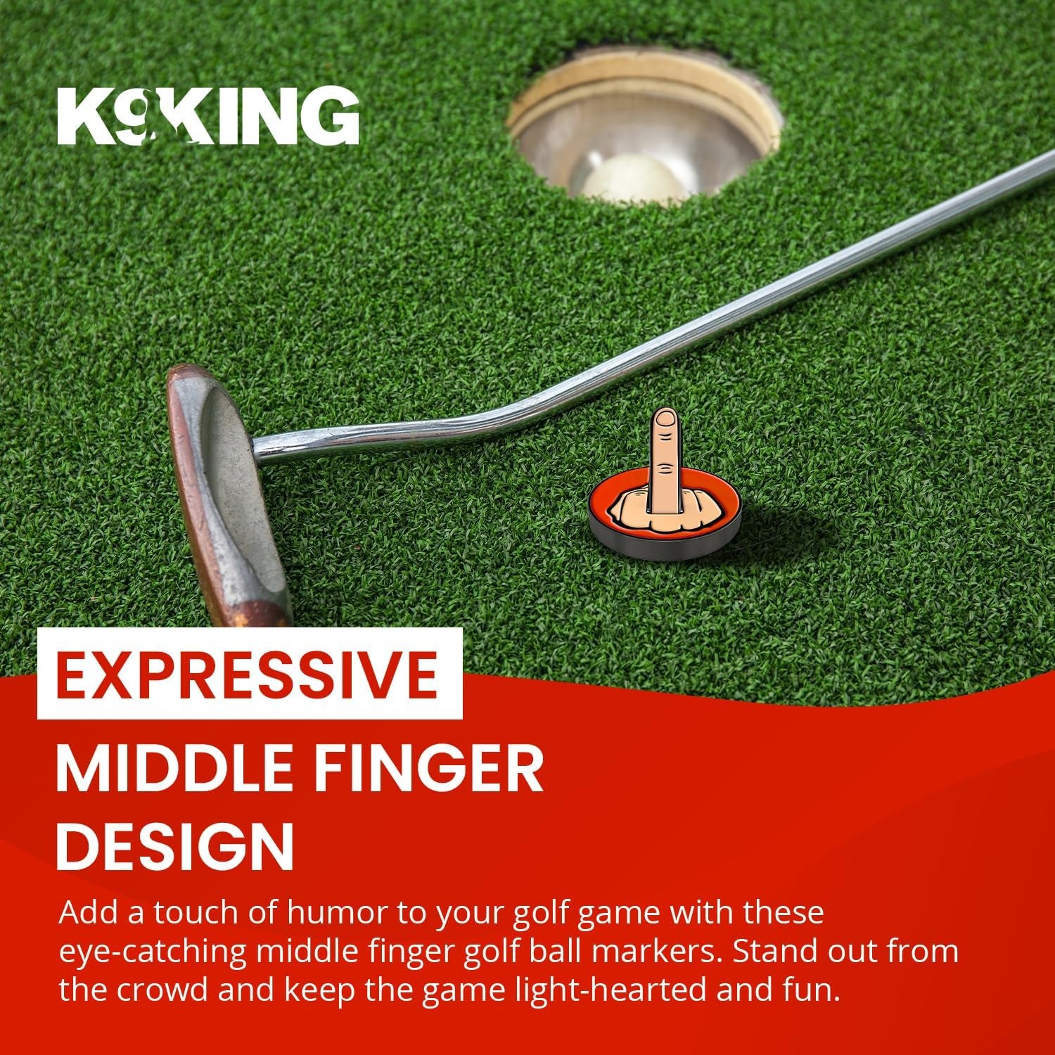 Ultimate Middle Finger Golf Ball Marker | Magnetic Hat Clip | Alignment Ball Mark | Funny Golf Accessory Cap Premium Gift for Golf Enthusiasts