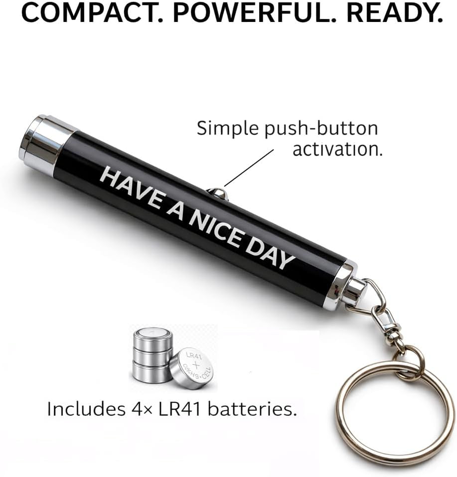 Funny Middle Finger Keychain LED Light - Projects Middle Finger Image - Novelty Gag Gift for Adults, Funny Prank Gift, White Elephant & Coworker Gift